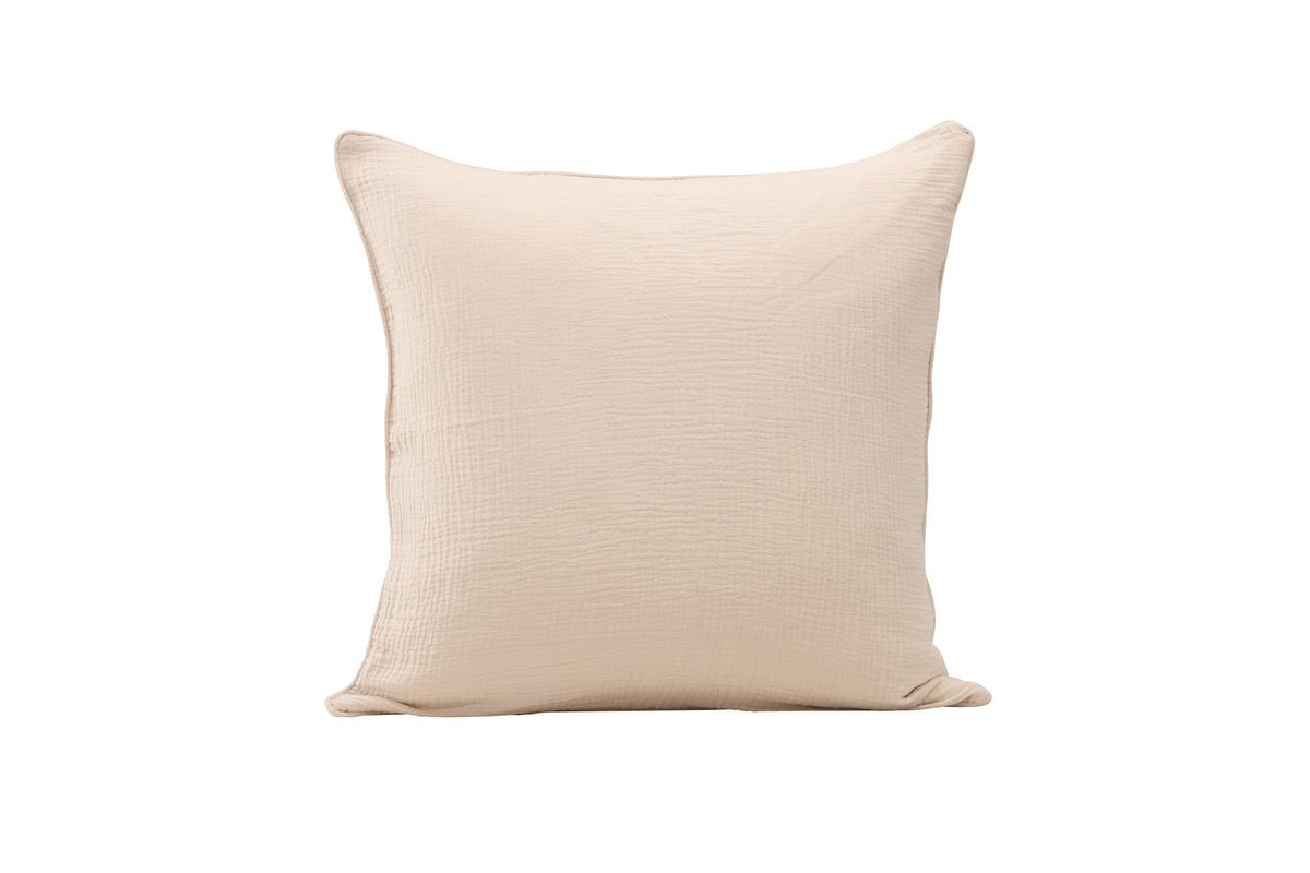 Housse de coussin Moments - 60x60 cm en Beige et Gris en 100% coton