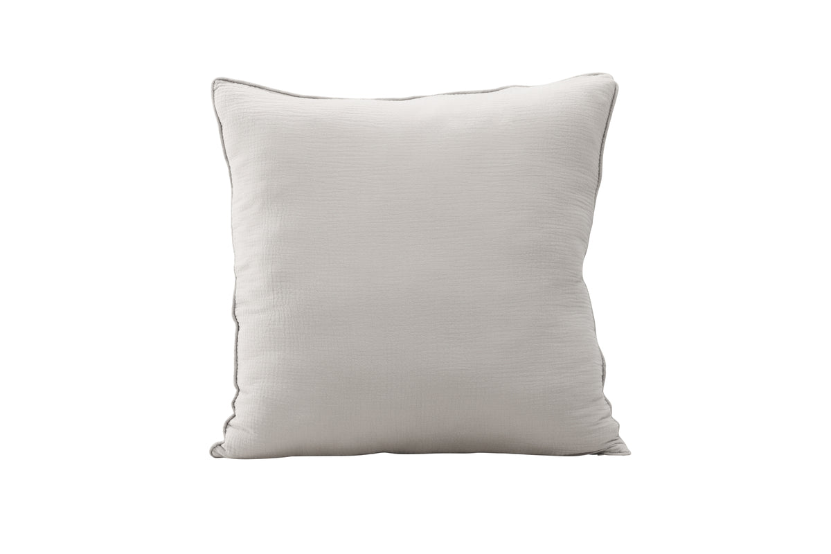 Housse de coussin Moments - 60x60 cm en Beige et Gris en 100% coton