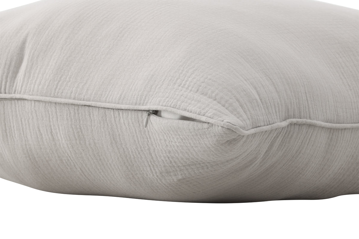 Housse de coussin Moments - 60x60 cm en Beige et Gris en 100% coton