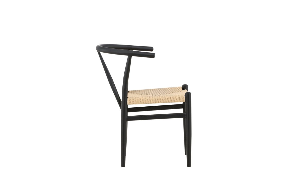 Chaise Fliou II - en Noir avec assise de couleur uniforme