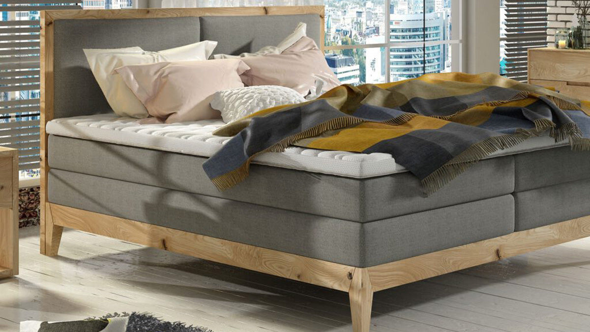 Lit boxspring/lit en bois design Ida en Chêne massif