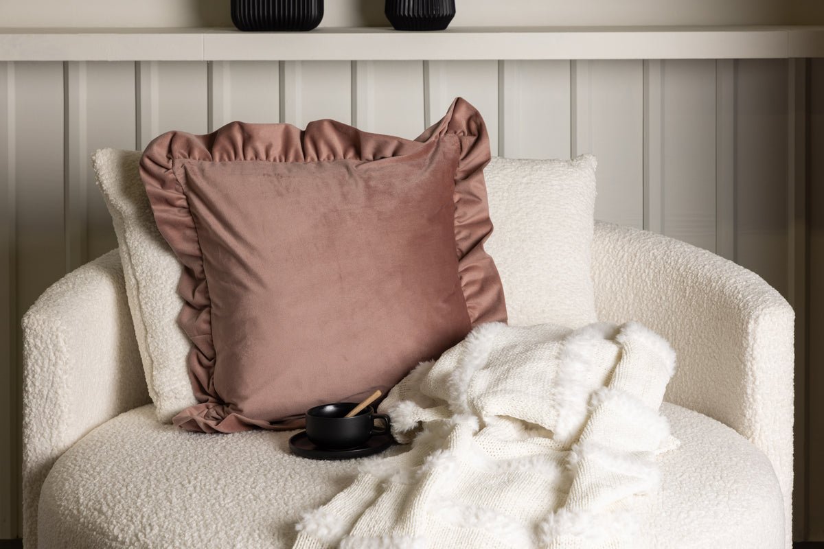 Kissenbezug Essence - 50x50 cm in Beige, Rosa und Weiß