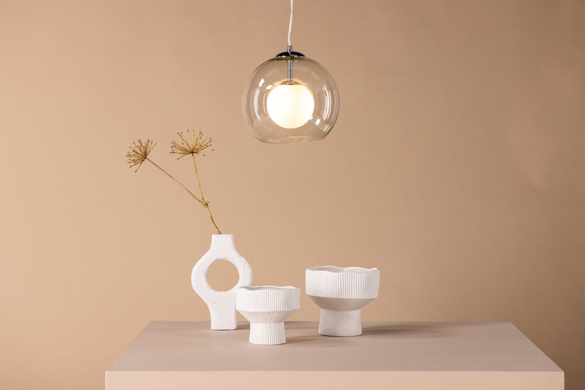 Suspension « Chobe » – Avec abat-jour transparent en verre