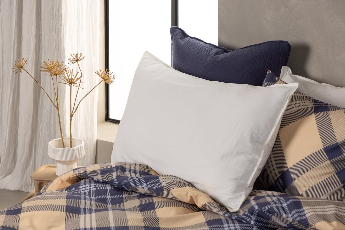 Housse de coussin Hygge - 50x90 cm en Marron, Beige et Blanc en 100% coton