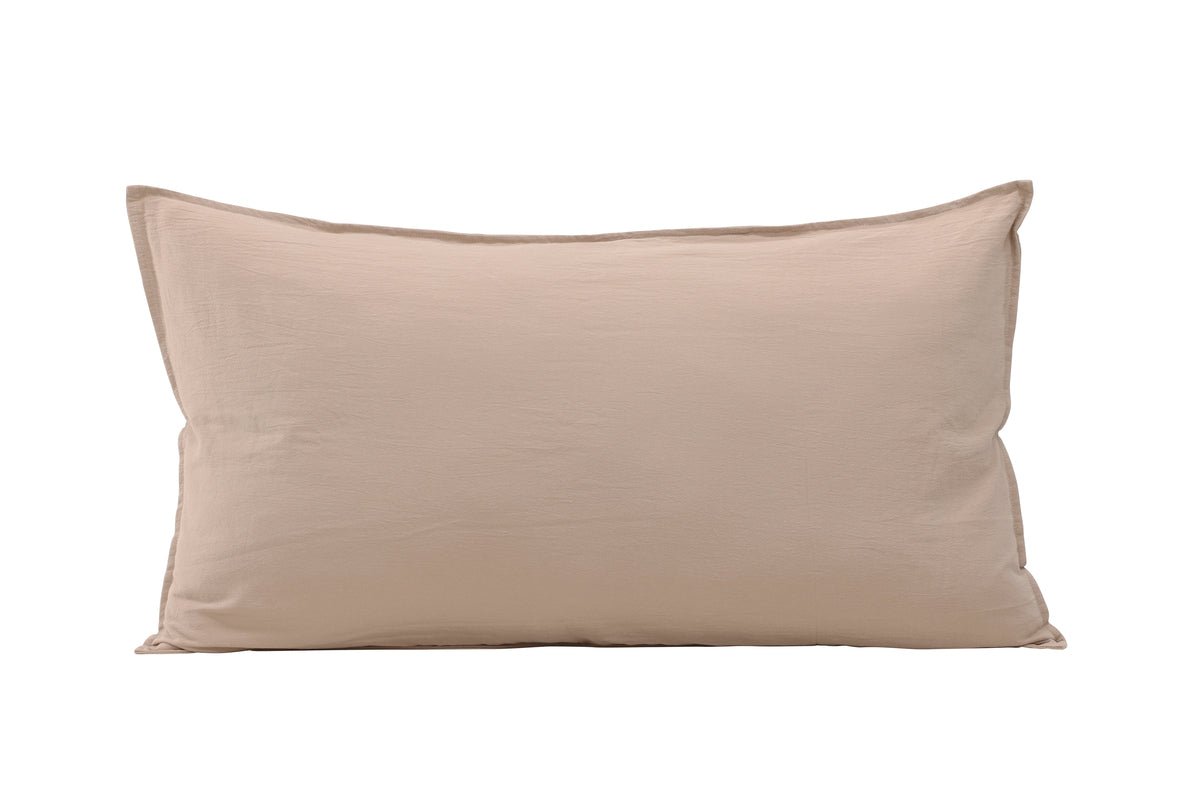 Housse de coussin Hygge - 50x90 cm en Marron, Beige et Blanc en 100% coton
