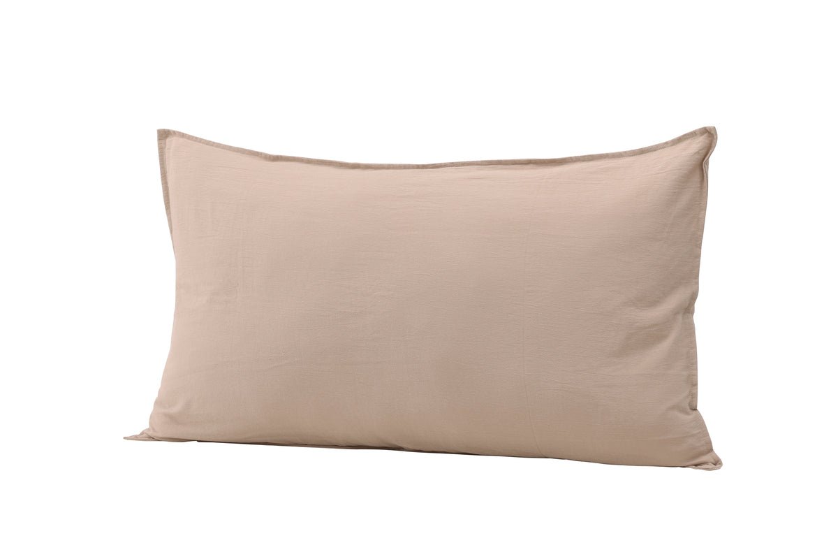 Housse de coussin Hygge - 50x90 cm en Marron, Beige et Blanc en 100% coton
