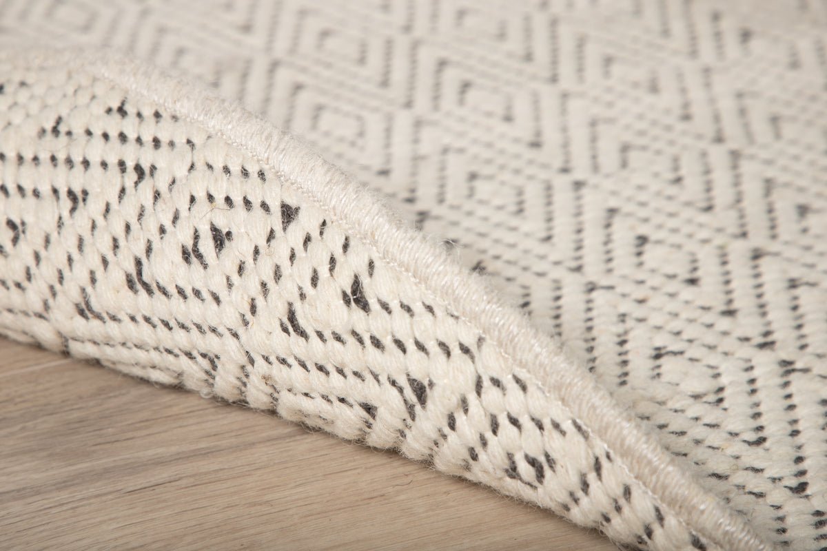 Tapis Naveen – rond en Beige en polyester et coton