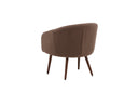 Fauteuil Theo - avec revêtement teddy marron et pieds en acier