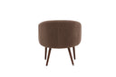 Fauteuil Theo - avec revêtement teddy marron et pieds en acier