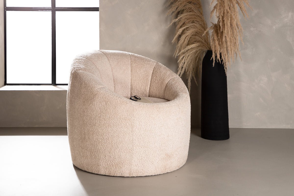 Fauteuil Effi - avec revêtement en polyester beige