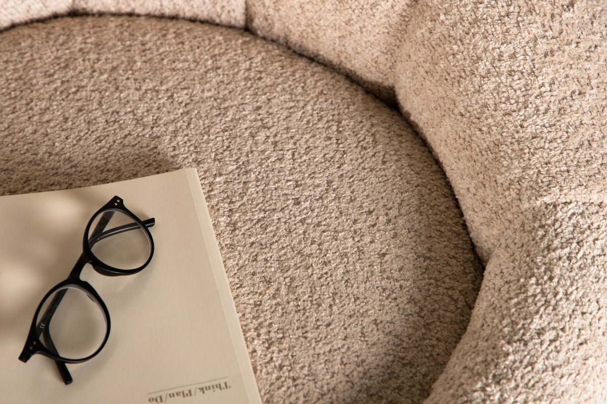 Fauteuil Effi - avec revêtement en polyester beige