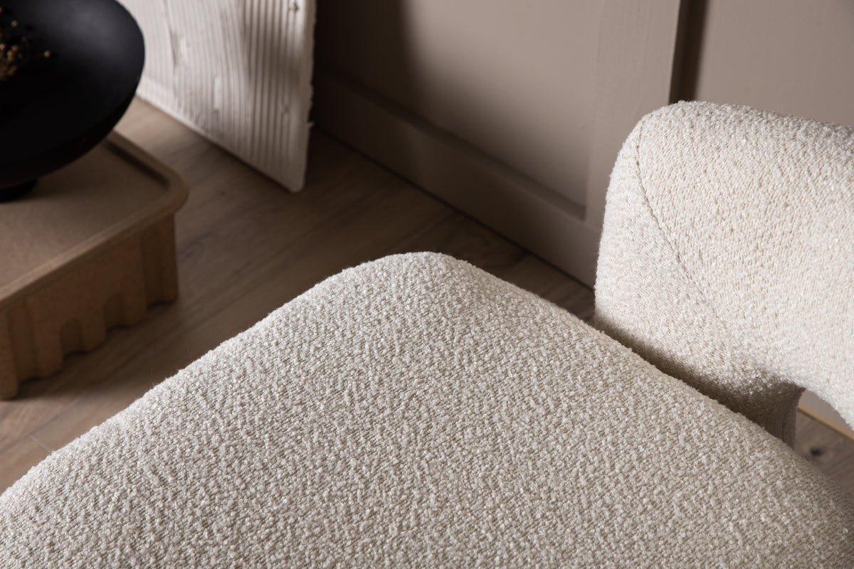 Fauteuil lounge design Velina – fauteuil bouclé moderne en quatre couleurs