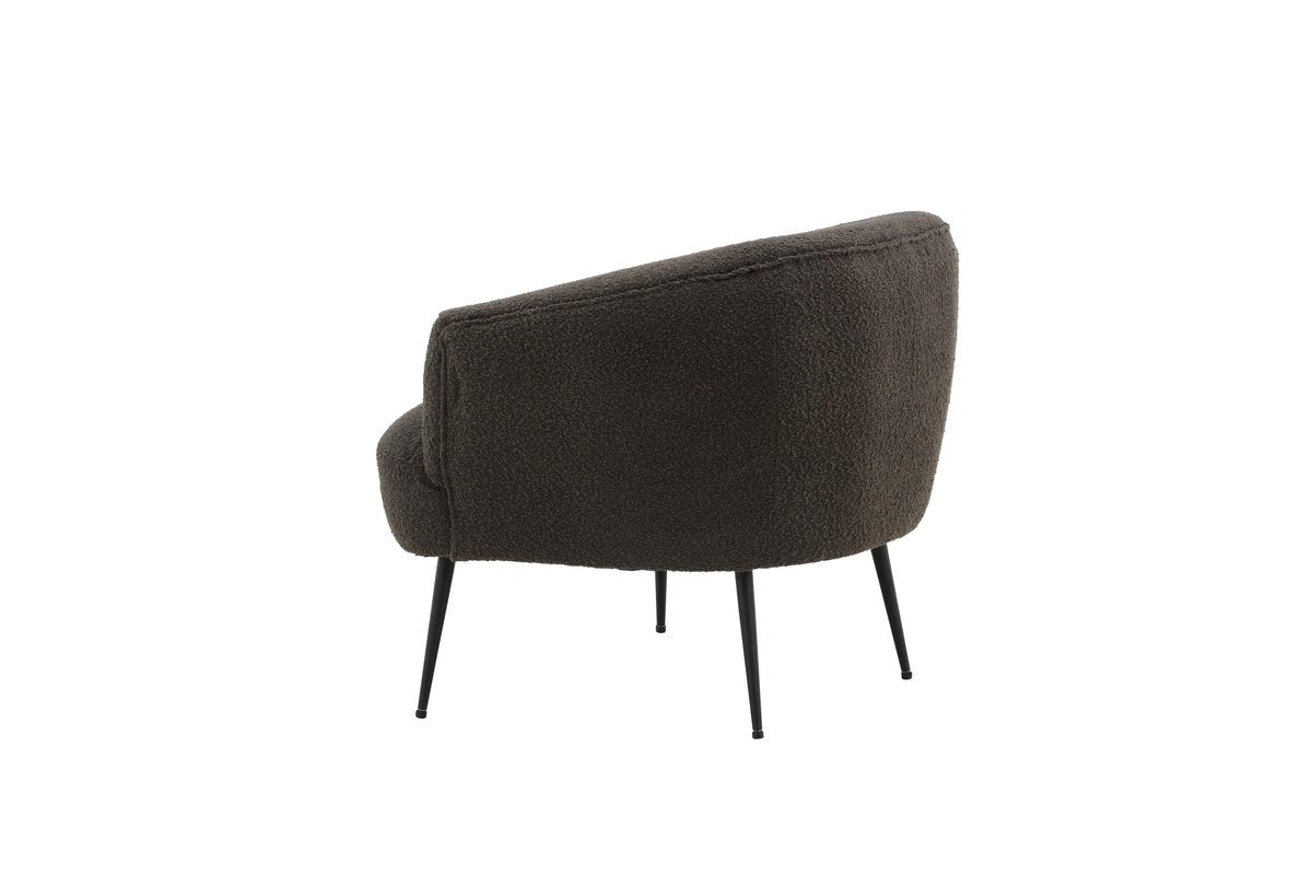 Fauteuil lounge design Maleno – Fauteuil relax en bouclé Anthracite