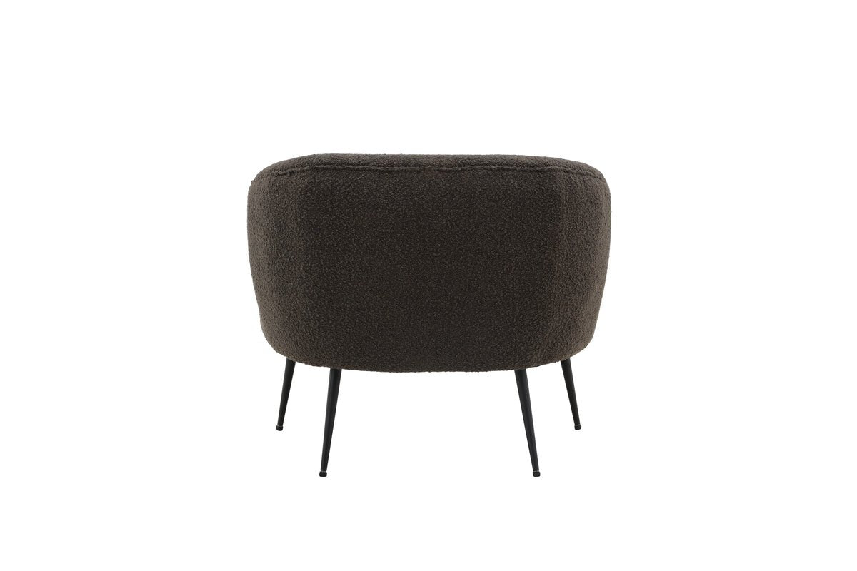 Fauteuil lounge design Maleno – Fauteuil relax en bouclé Anthracite