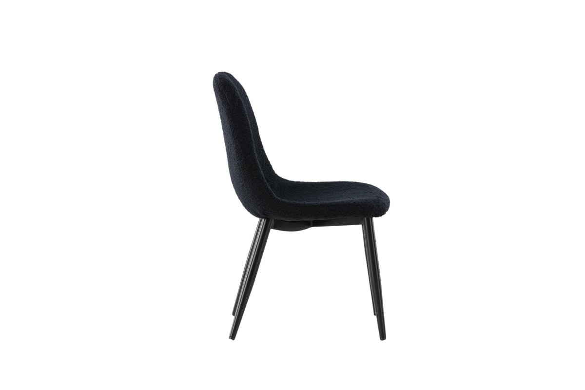 Kinderstuhl Pola  – 2er-Set in Schwarz mit schwarzen Beinen