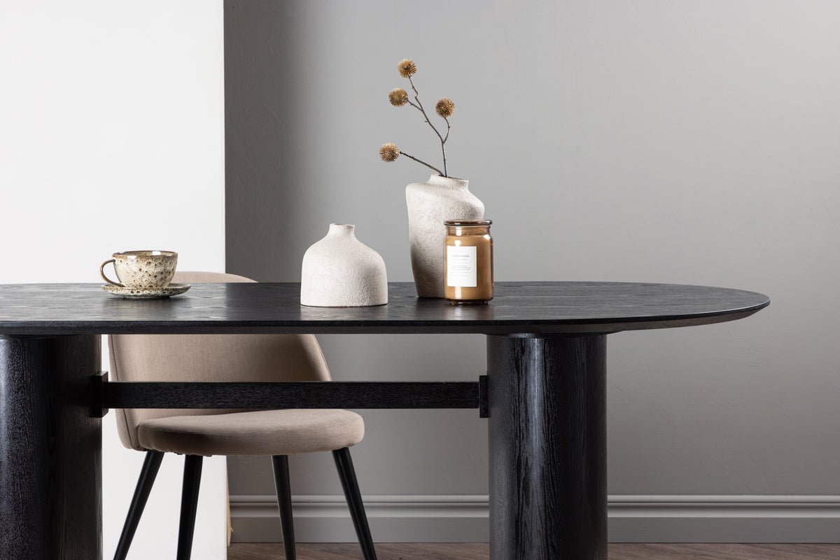 Table à manger Maui - avec plateau ovale aspect bois