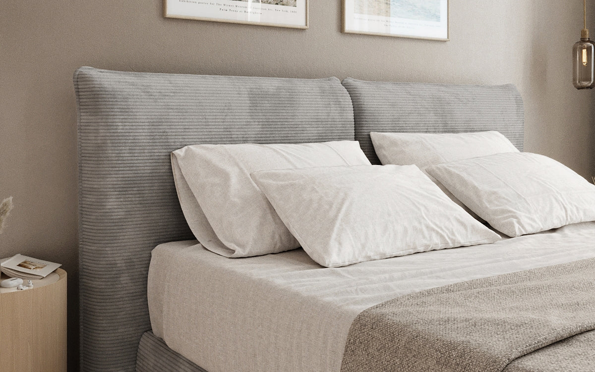 Lit boxspring Pillo en Côtelé