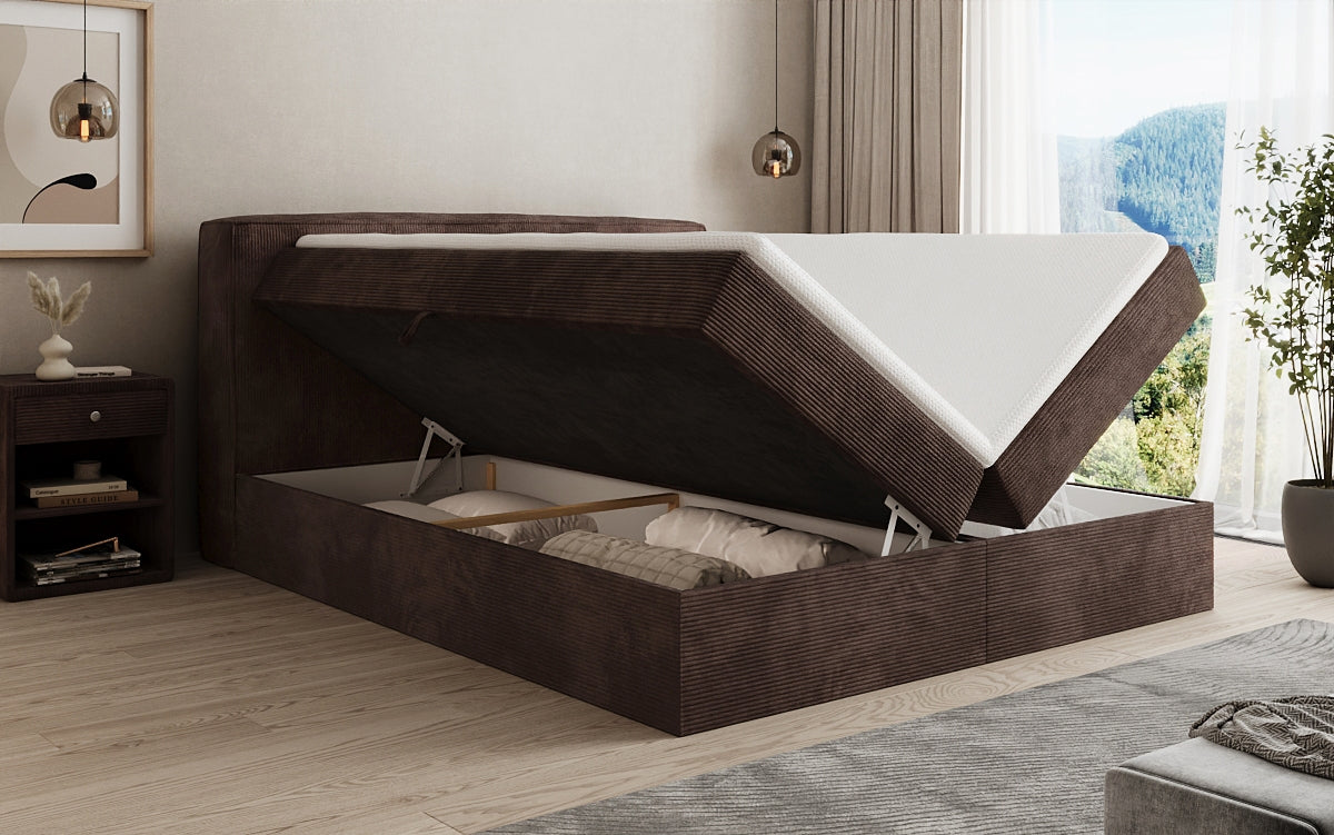 Boxspringbett Marea in Cord mit Stauraum