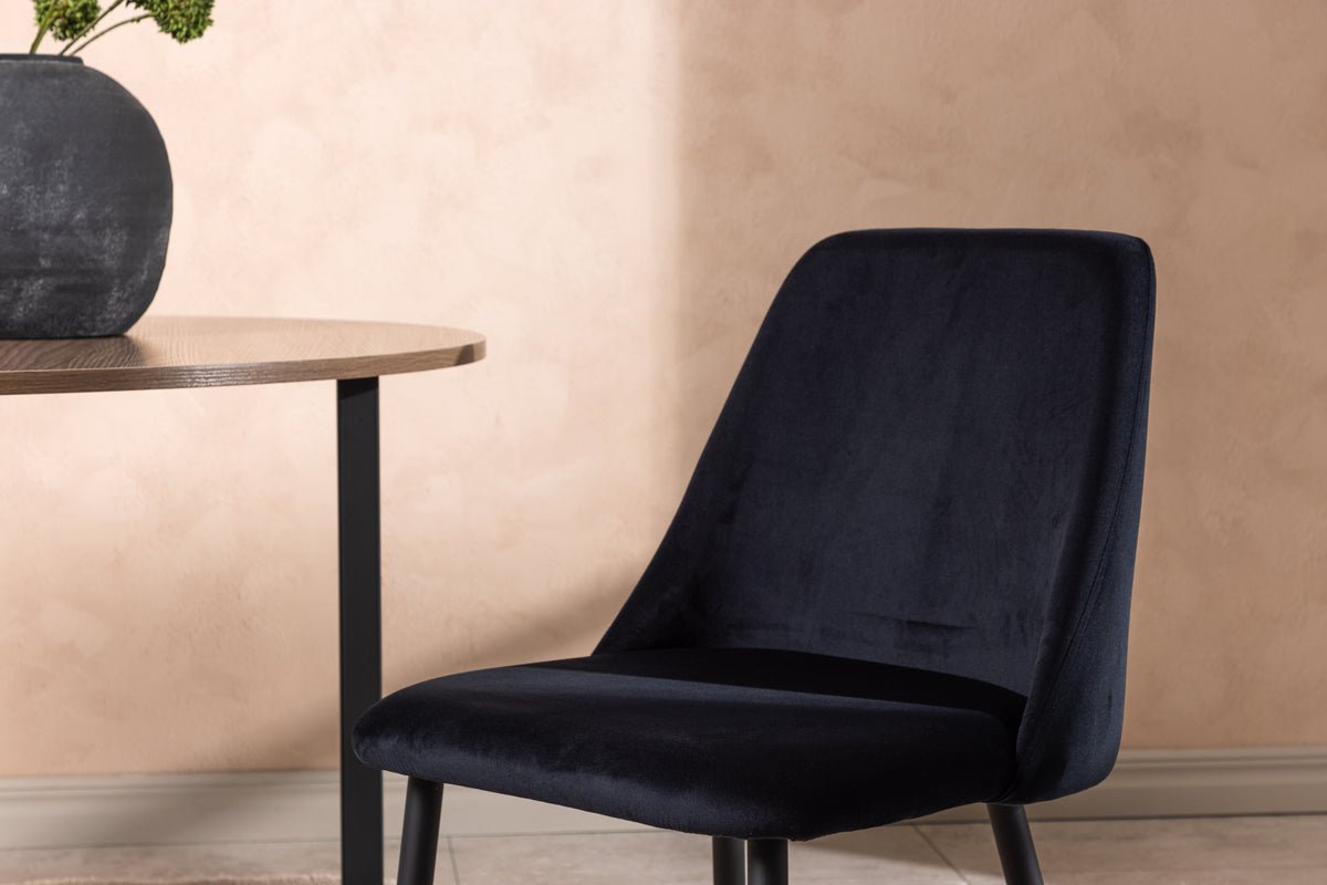 Ensemble de 2 - Chaise Liora en velours polyester doux