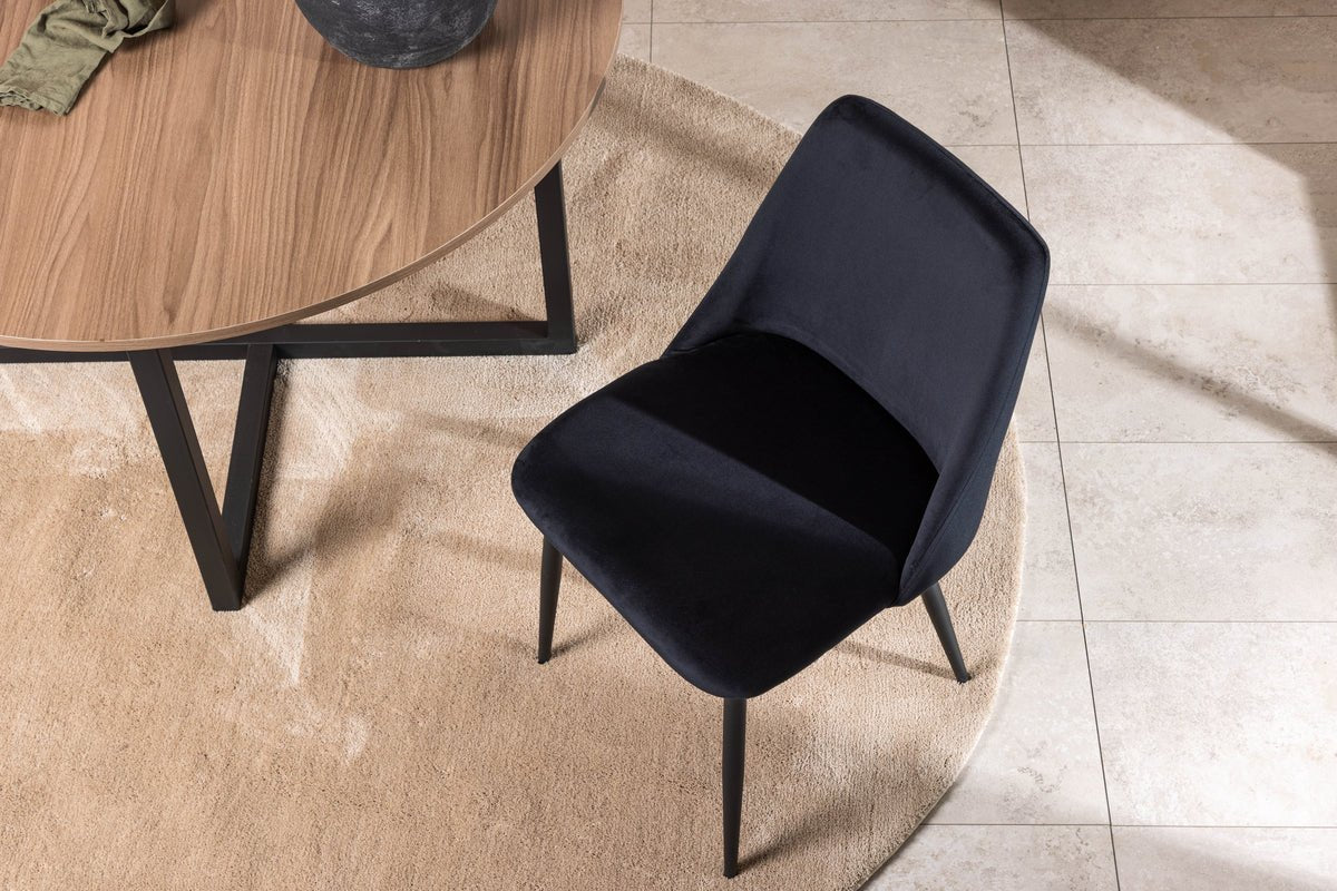 Ensemble de 2 - Chaise Liora en velours polyester doux