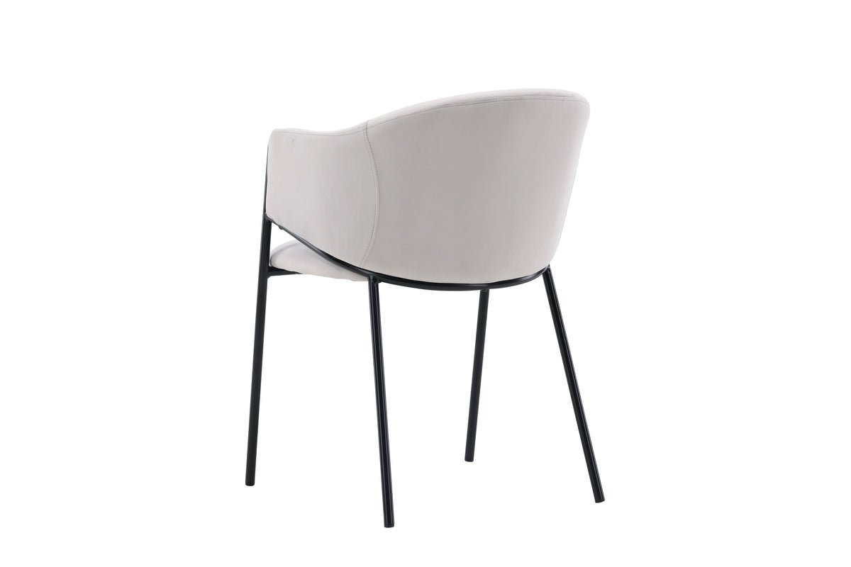 Ensemble de 2 - Chaise Calyra avec tissu en velours gris clair