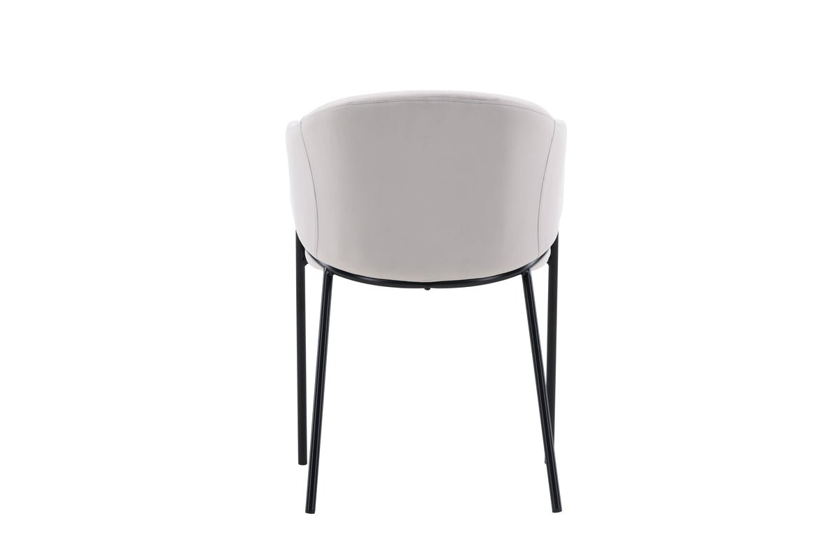 Ensemble de 2 - Chaise Calyra avec tissu en velours gris clair