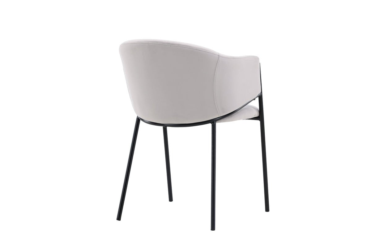 Ensemble de 2 - Chaise Calyra avec tissu en velours gris clair