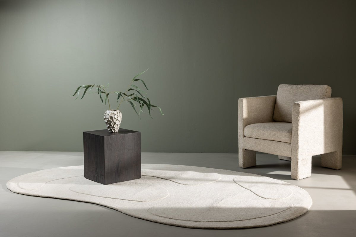 Tapis Caelen – forme ovale en Noir & Blanc en coton