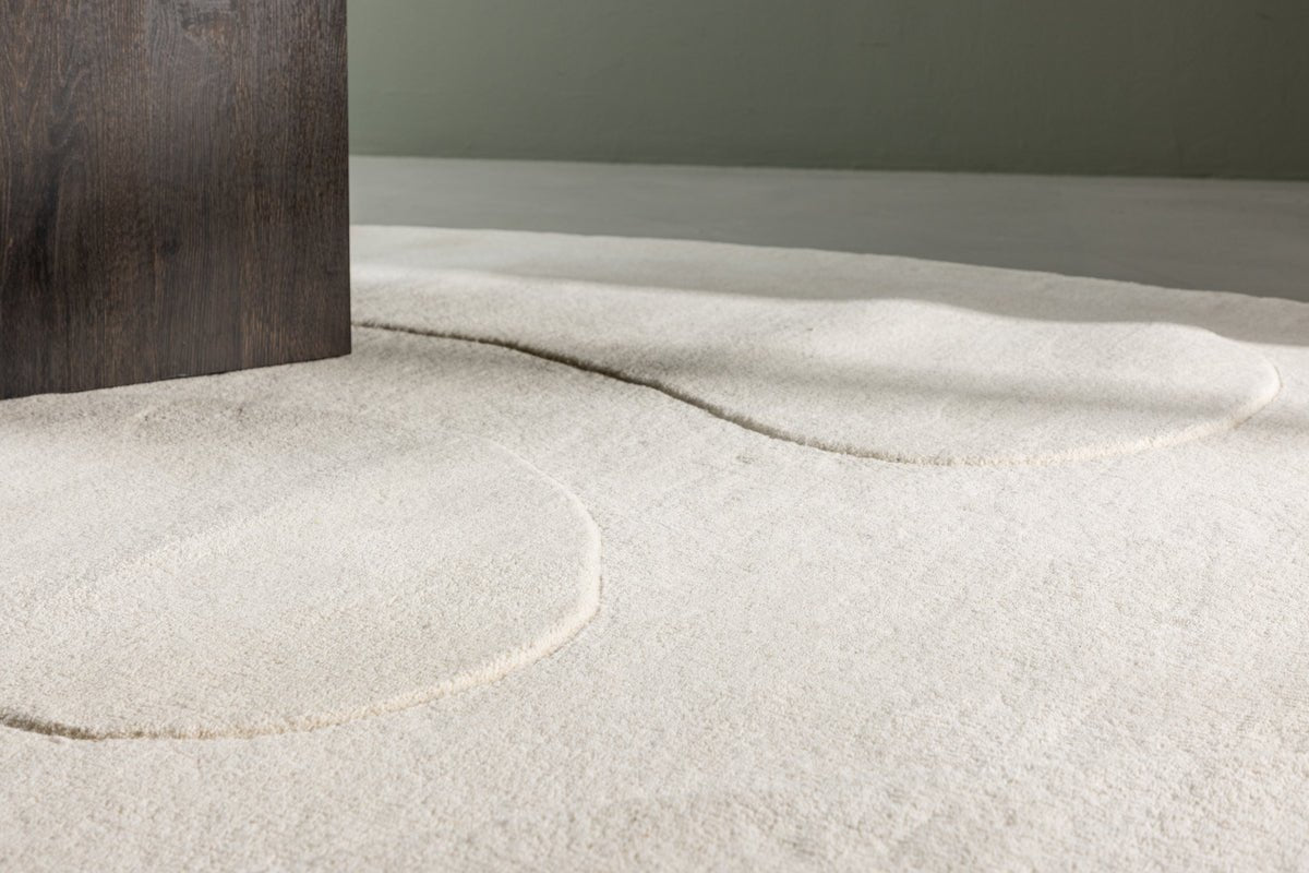 Tapis Caelen – forme ovale en Noir & Blanc en coton