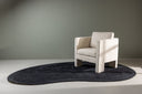 Tapis Caelen – forme ovale en Noir & Blanc en coton