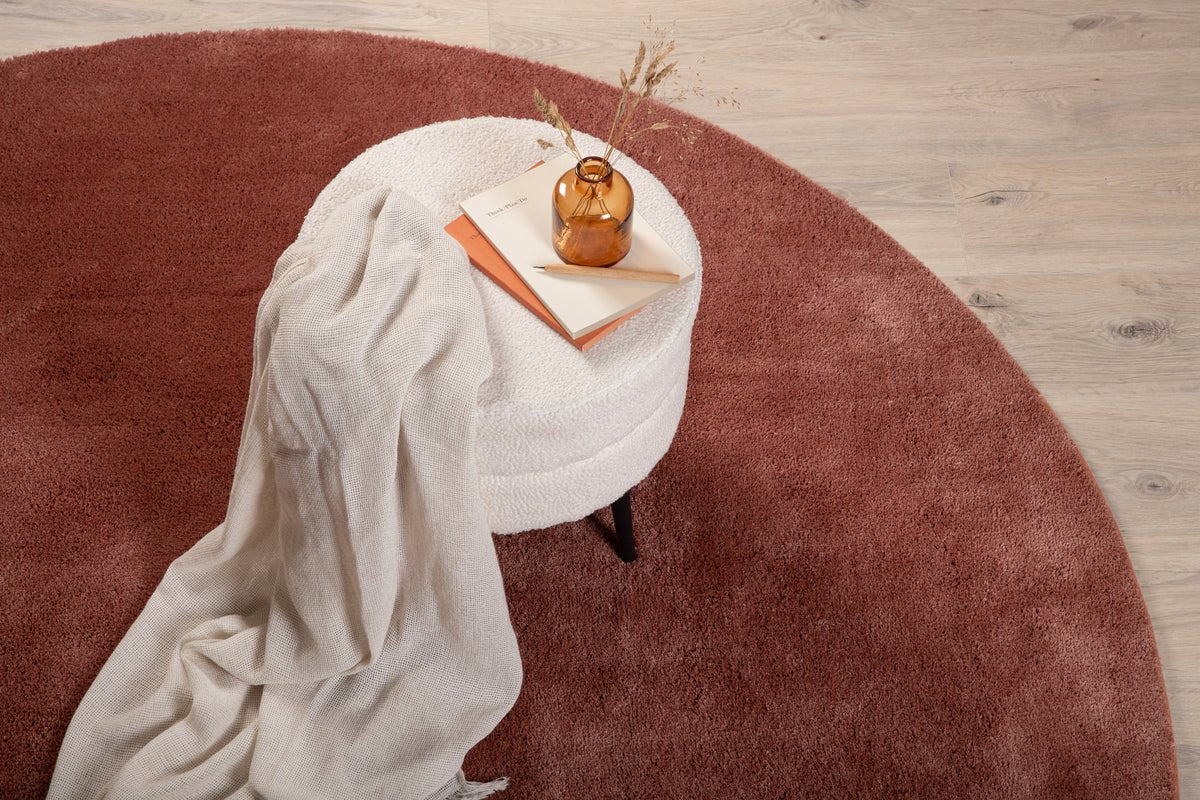 Tapis Vasia – rond avec effet brillant en polyester