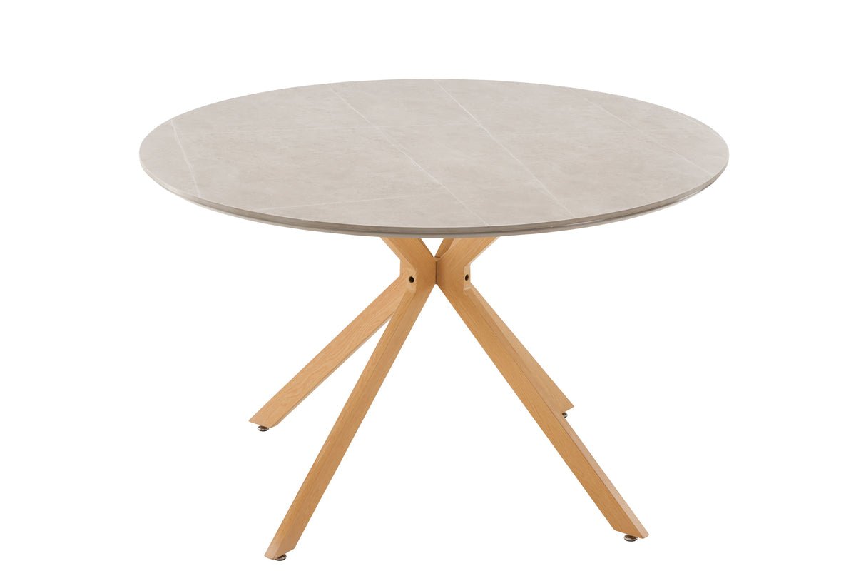 Table à manger Tahiri – une table à manger ronde au caractère luxueux et à l'élégance naturelle