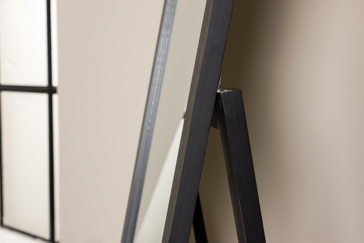 Spiegel Stelina – avec pied et cadre en imitation bois