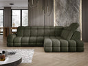 Canapé d’angle design Lima avec fonction de couchage électrique en Bouclé