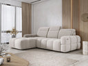 Canapé d’angle design Arosa avec fonction de couchage électrique en Bouclé