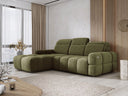 Canapé d’angle design Arosa avec fonction de couchage électrique en Bouclé