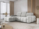 Canapé d’angle design Arosa avec fonction de couchage électrique en Bouclé