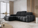 Canapé d’angle design Arosa avec fonction de couchage électrique en Bouclé