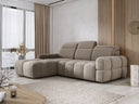 Canapé d’angle design Arosa avec fonction de couchage électrique en Bouclé