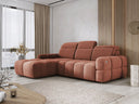 Canapé d’angle design Arosa avec fonction de couchage électrique en Bouclé