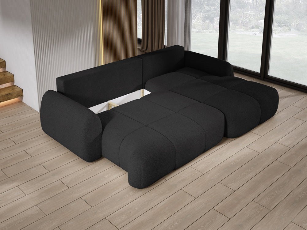 Canapé d'angle Designer L Coco en Bouclé