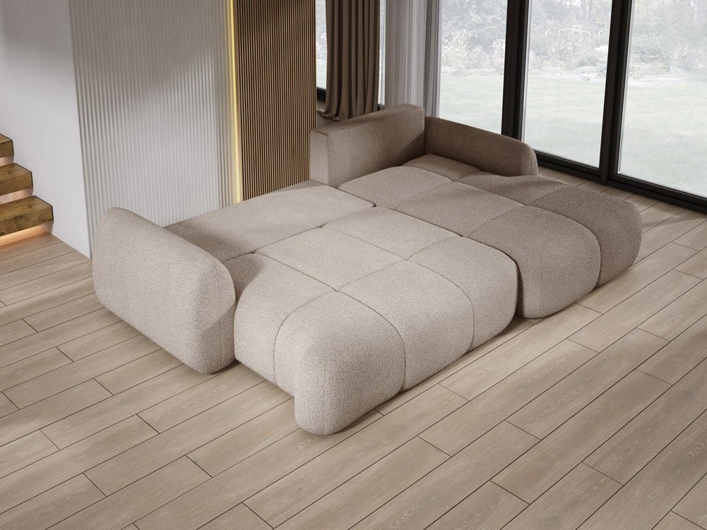 Canapé d'angle Designer L Coco en Bouclé
