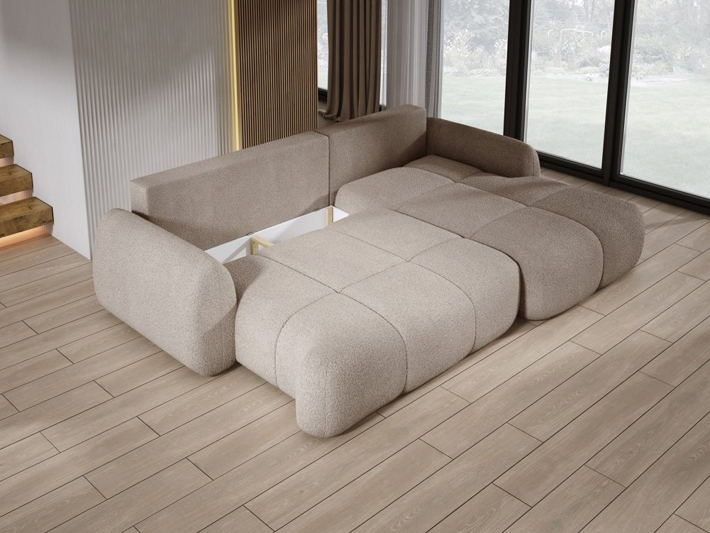 Canapé d'angle Designer L Coco en Bouclé