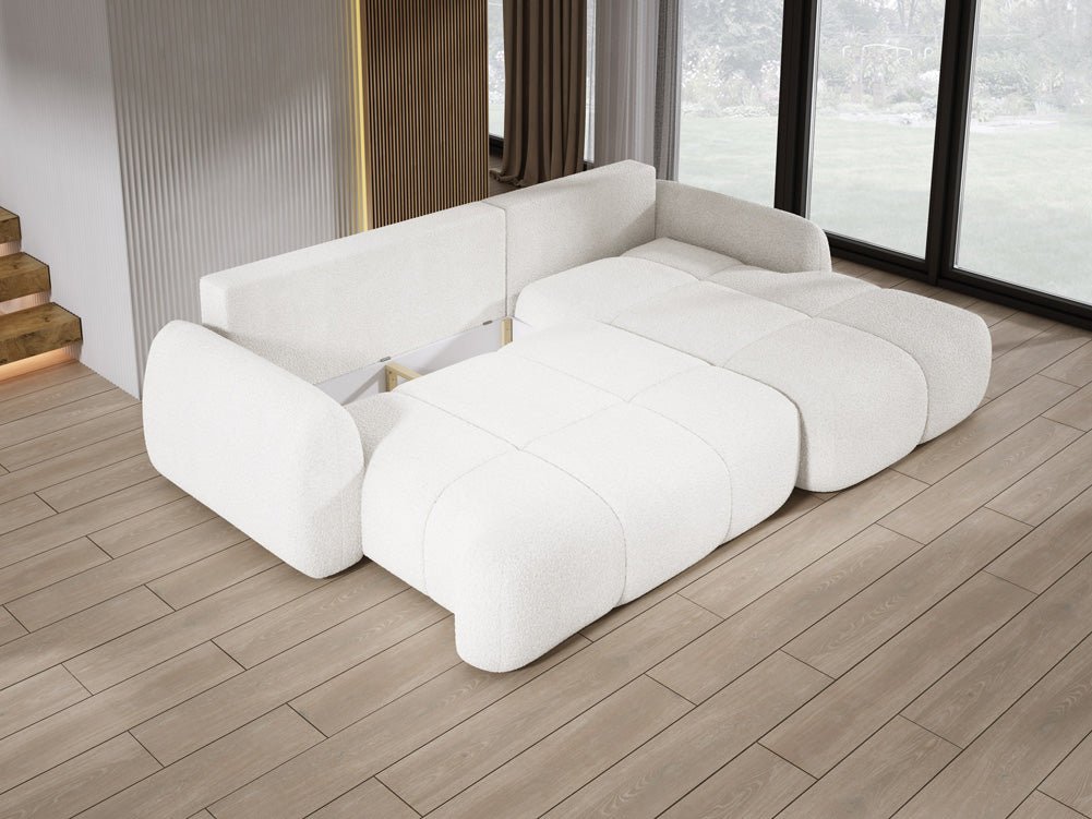 Canapé d'angle Designer L Coco en Bouclé