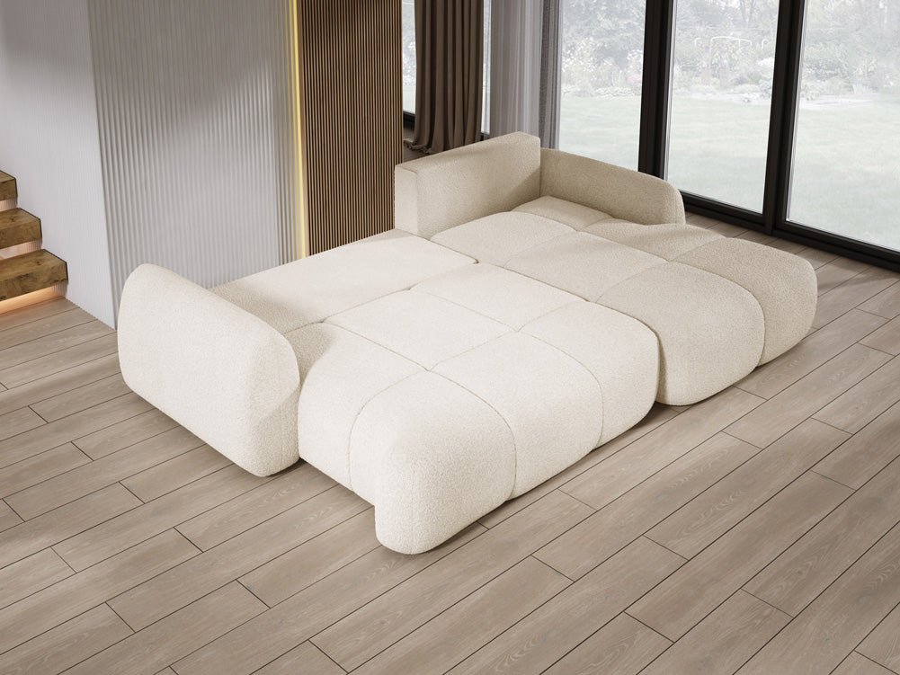 Canapé d'angle Designer L Coco en Bouclé