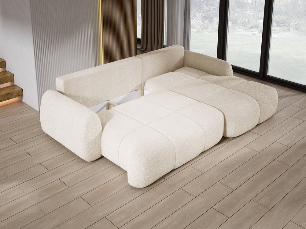 Canapé d'angle Designer L Coco en Bouclé