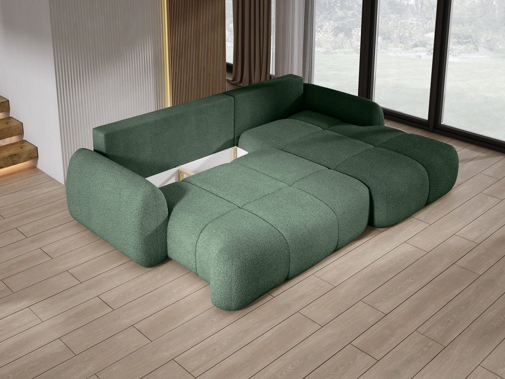 Canapé d'angle Designer L Coco en Bouclé