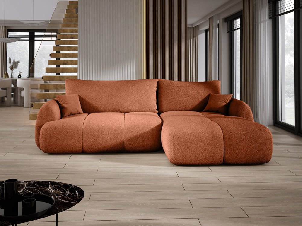 Canapé d'angle Designer L Coco en Bouclé