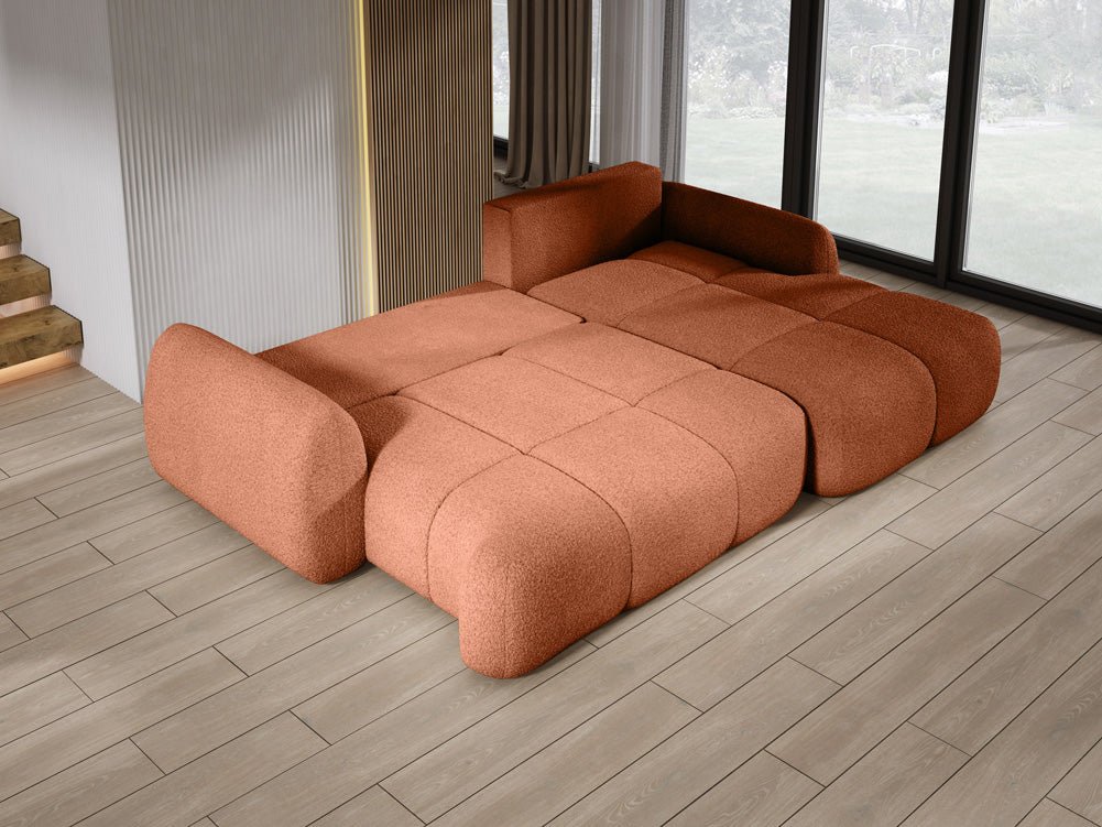 Canapé d'angle Designer L Coco en Bouclé