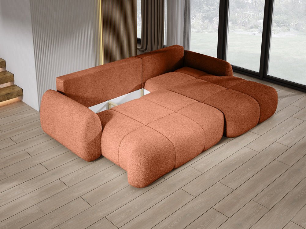 Canapé d'angle Designer L Coco en Bouclé